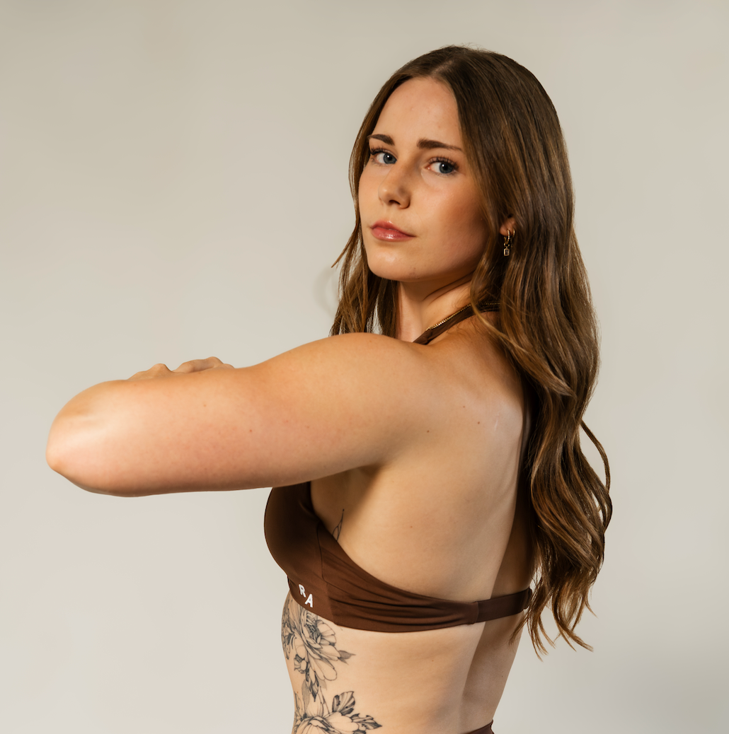 Brown Front Twist Sports Bra