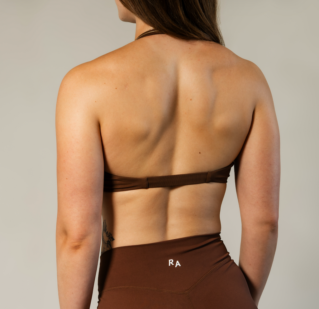 Brown Front Twist Sports Bra