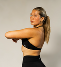 Black Front Twist Sports Bra